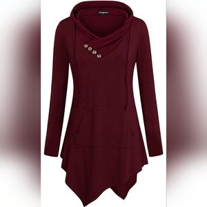 (NWOT) Miagooo, Womens Medium, Maroon Long Sleeve Hoody